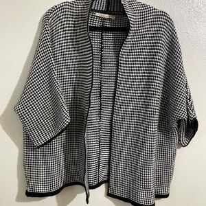 Chiaramente M Italy Alpaca Blend Open Front Cardigan 3/4 Sleeve Knit Wrap Draped